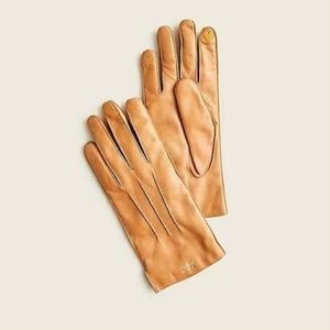 J.Crew Light Caramel Cashmere-lined Leather Touchscreen Gloves